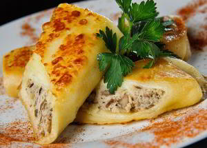 Блины с грибами