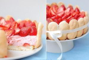 Клубничная шарлотка со сливочным кремом