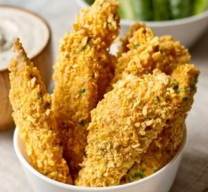Куриное филе в кукурузных хлопьях