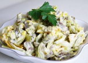 Салат из говядины с овощами