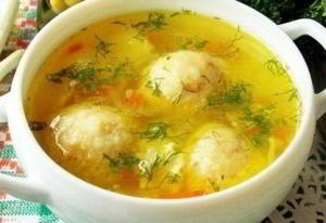 Суп с сырными шариками