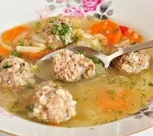 Суп с фрикадельками и овощами
