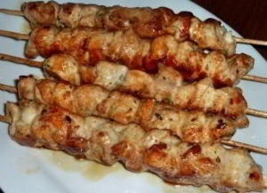 Шашлык из курицы в духовке