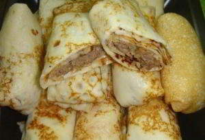 Блинчики с мясом. Простые и очень вкусные