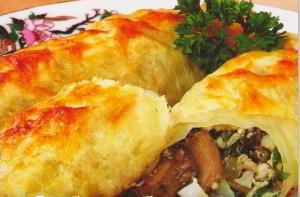 Голубцы с грибами и яйцами