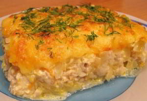 Запеканка с капустой и фаршем