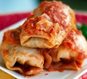 Постные голубцы с рисом и грибами