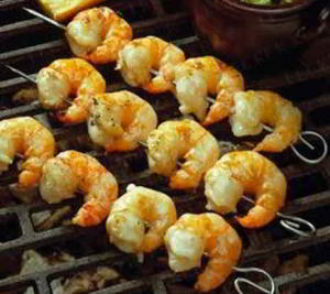 Шашлыки из королевских креветок