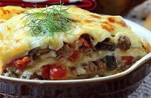 Лазанья с мясом и грибами