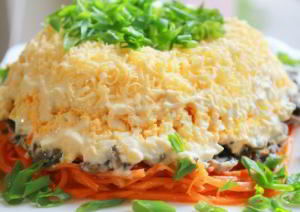 Очень вкусный салат с корейской морковкой