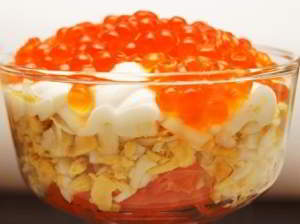 рецепт Салат с красной икрой