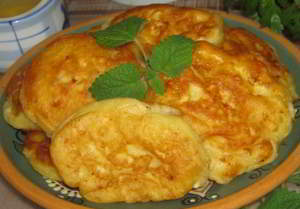 рецепт Творожные оладьи с яблоками