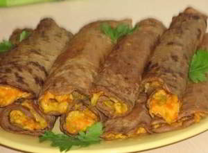 Блинчики печеночные с начинкой