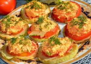Закуска из кабачка, сыра и моркови