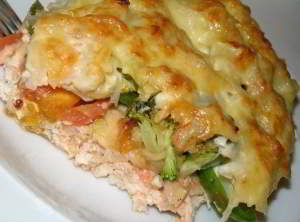 Запеканка из овощей и куриного фарша