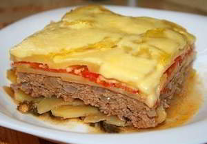 Овощная запеканка с фаршем