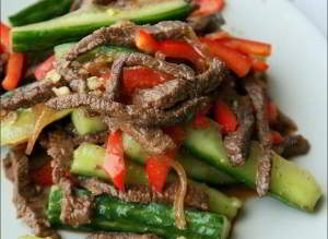рецепт Огурцы с мясом по корейски