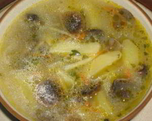 рецепт суп Лесной с грибами и овощами