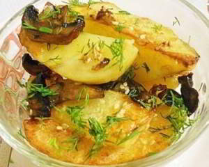 Запеченный картофель с грибами