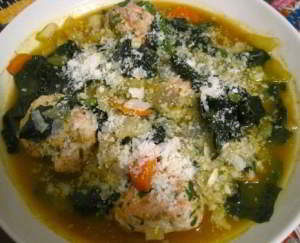 Итальянский свадебный суп с печёными фрикадельками из индейки