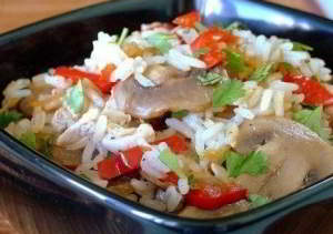 Рис жасмин с овощами и курицей