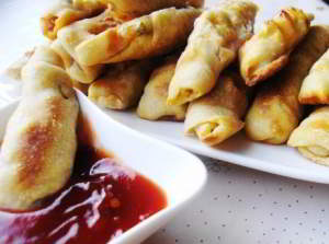 Рулетики с курицей и овощами