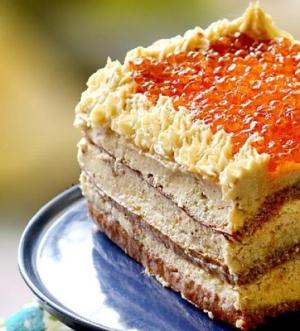 Вкусный закусочный торт из сельди к Новому году - новогодние рецепты