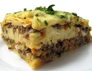 Мясной пирог из тонкого лаваша