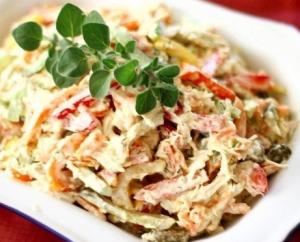 Салат с курицей и грибами