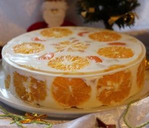 Желейный торт Фруктовый новый год - новогодние рецепты