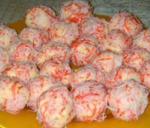 Крабовый салат шариками
