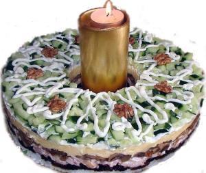 Рождественский рецепт - салат "Куриный веночек"