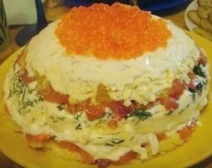 Салат - перевертыш - новогодние рецепты