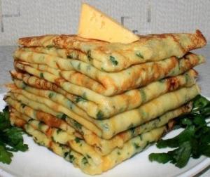 Cырные блинчики с петрушкой