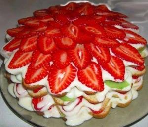 Вкусный фруктовый торт на скорую руку