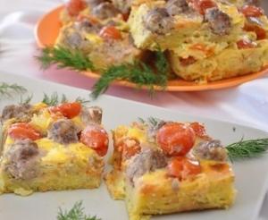 Картофельная запеканка с мясными шариками