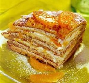 Блинчатый пирог с апельсинами
