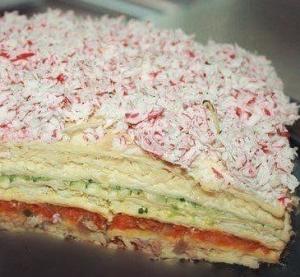 Закусочный торт "Рыбный"