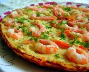 Испанская tortilla с креветками и цуккини