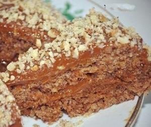 Ореховый торт пятиминутка без муки и масла