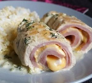 Рулетики "Кордон Блю" в сливочном соусе
