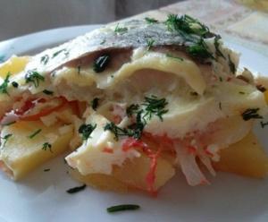 Рыбная запеканка с картошкой