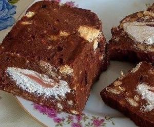Холодный торт с зефиром