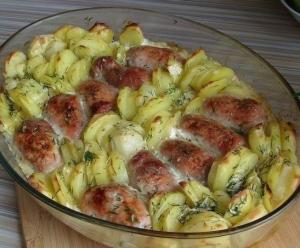 Мясные рулетики с картофелем в сливках