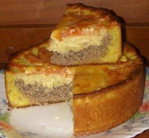 Пирог с мясом и картофелем