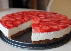 Чизкейк с клубникой