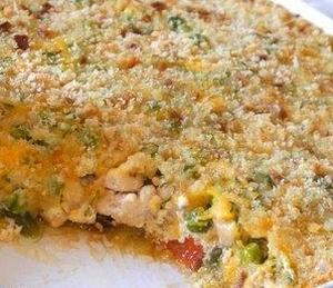 Гратен из овощей и курицы