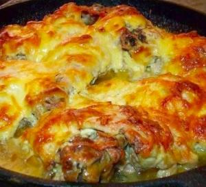 Курочка с чесноком и сыром