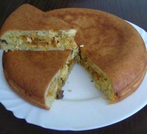 Заливной пирог в мультиварке