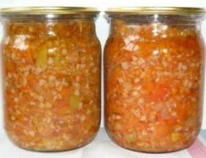 Овощи с гречкой на зиму